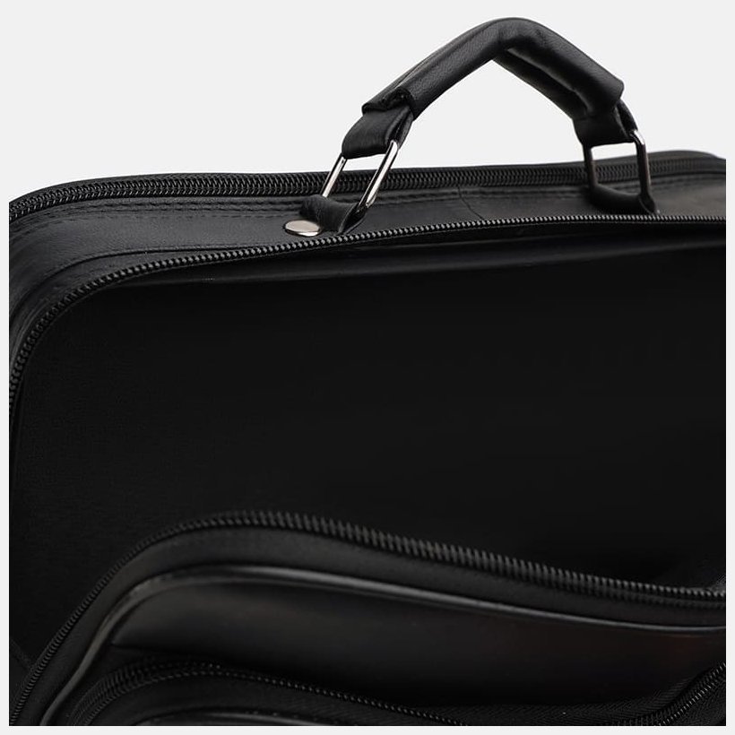 Мужской деловой кожаный портфель в черном цвете Ricco Grande 72122