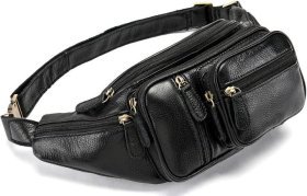 Кожаная мужская сумка бананка с карманами VINTAGE STYLE (14817)