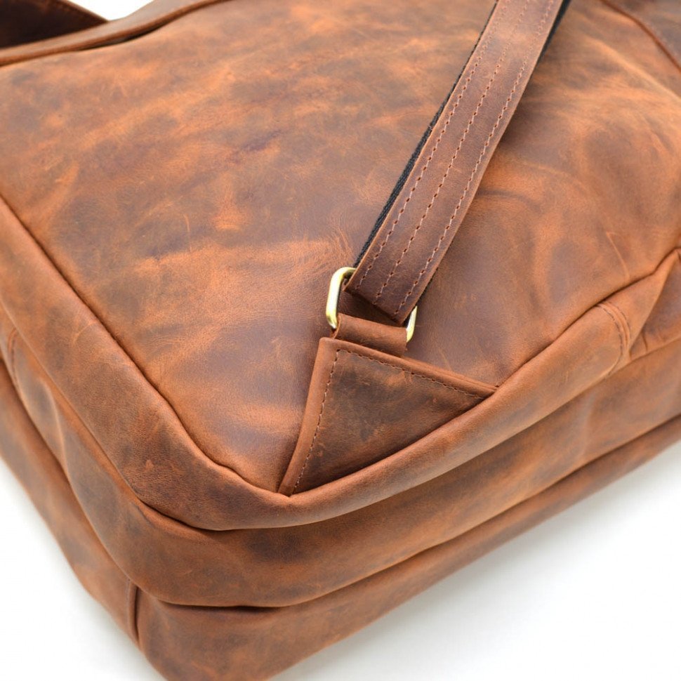 Чоловічий рюкзак з вінтажної шкіри темно-коричневого кольору TARWA (19682)