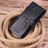Черный кошелек из натуральной кожи с тиснением под крокодила KARYA (2421420) - 6