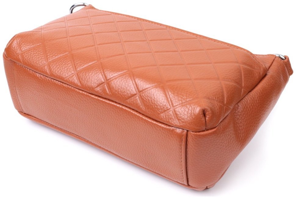 Стильная женская сумка на три отделения из кожи Vintage 22804 Рыжая modnotak фото №7