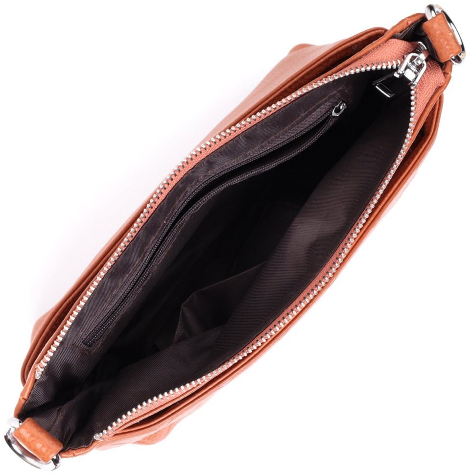 Стильная женская сумка на три отделения из кожи Vintage 22804 Рыжая modnotak фото №8