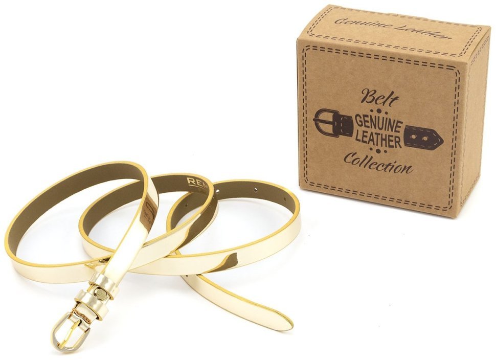Тонкий женский ремень в цвете светлое золото Remar 15140 modnotak фото №5