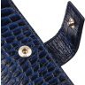 Фирменное мужское портмоне горизонтального формата из фактурной кожи синего цвета CANPELLINI (2421758) - 3