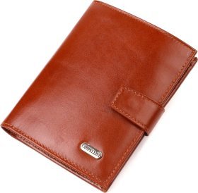 Вертикальний чоловічий гаманець середнього розміру з гладкої шкіри коричневого кольору CANPELLINI (2421858)
