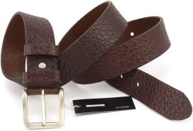 Качественный мужской ремень из кожи буйвола Gherardini 40683-GH.BRW.BUFF