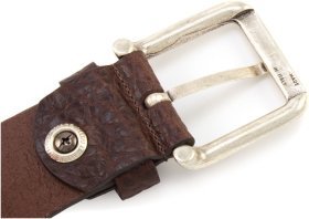 Качественный мужской ремень из кожи буйвола Gherardini 40683-GH.BRW.BUFF