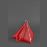 Кожаная женская сумка-косметичка красного цвета BlankNote Пирамида (12716) - 4