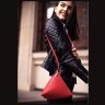 Кожаная женская сумка-косметичка красного цвета BlankNote Пирамида (12716) - 9