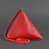 Кожаная женская сумка-косметичка красного цвета BlankNote Пирамида (12716) - 3