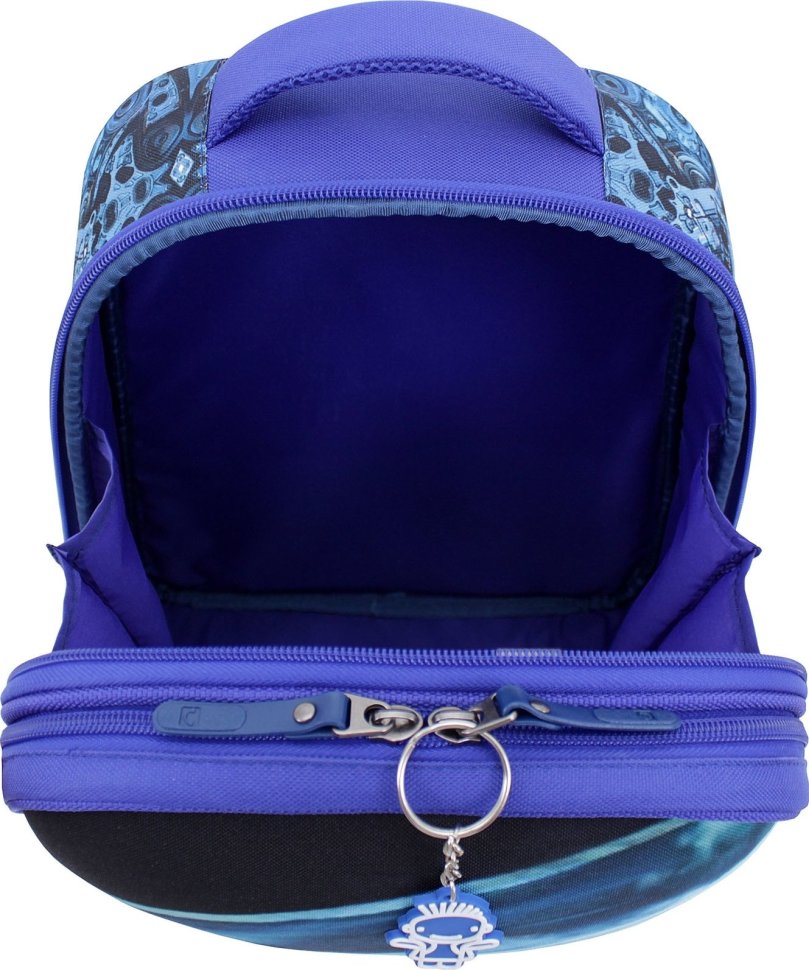 Синий школьный рюкзак для мальчиков из текстиля с рисунком машины Bagland (53822)