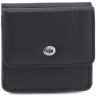 Мініатюрний жіночий гаманець із натуральної шкіри чорного кольору з монетницею ST Leather 73822 - 1