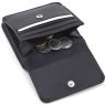 Мініатюрний жіночий гаманець із натуральної шкіри чорного кольору з монетницею ST Leather 73822 - 7