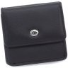 Мініатюрний жіночий гаманець із натуральної шкіри чорного кольору з монетницею ST Leather 73822 - 3