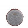 Круглая фетровая сумка с кожаными бордовыми вставками BlankNote Таблетка (12743) - 7