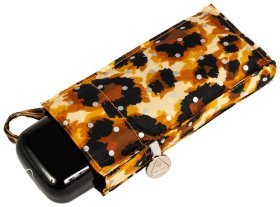 Мини-зонт женский Fulton L501 Tiny-2 Bling Leopard (складной, коричневый с леопардовым принтом) 93922