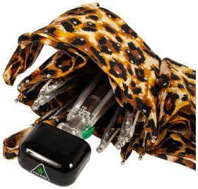 Мини-зонт женский Fulton L501 Tiny-2 Bling Leopard (складной, коричневый с леопардовым принтом) 93922