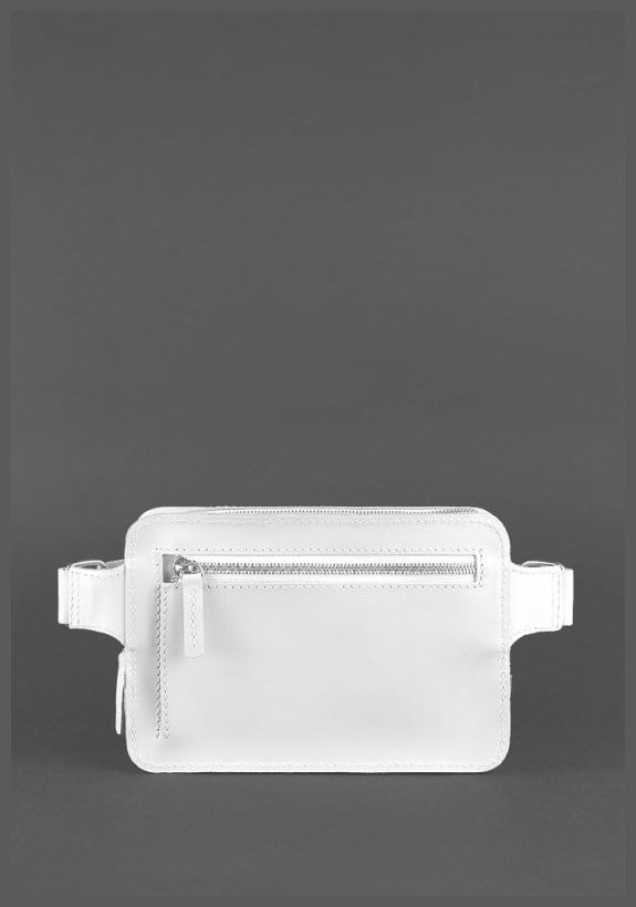 Поясная сумка белого цвета из качественной кожи BlankNote Dropbag Mini (12787)