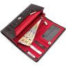 Місткий гаманець коричнево-червоного кольору з якісної шкіри KARYA (1018-57) - 5