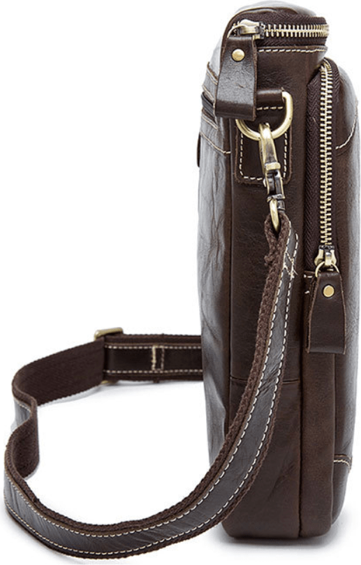 Модная мужская сумка-мессенджер из натуральной кожи коричневого цвета Vintage (20023)