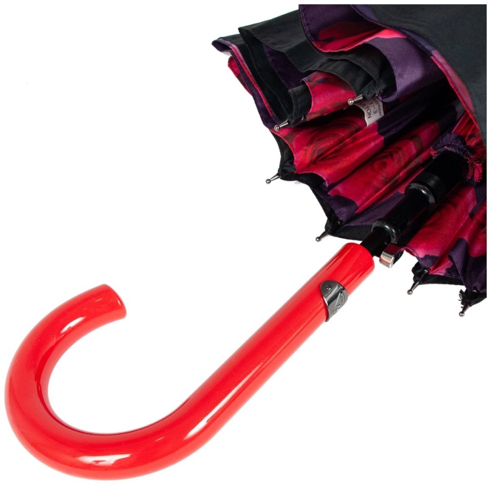 Женский зонт-трость Fulton L754-041260 Bloomsbury-2 Floating Roses (Черный с принтом роз) 94322 modnotak фото №6