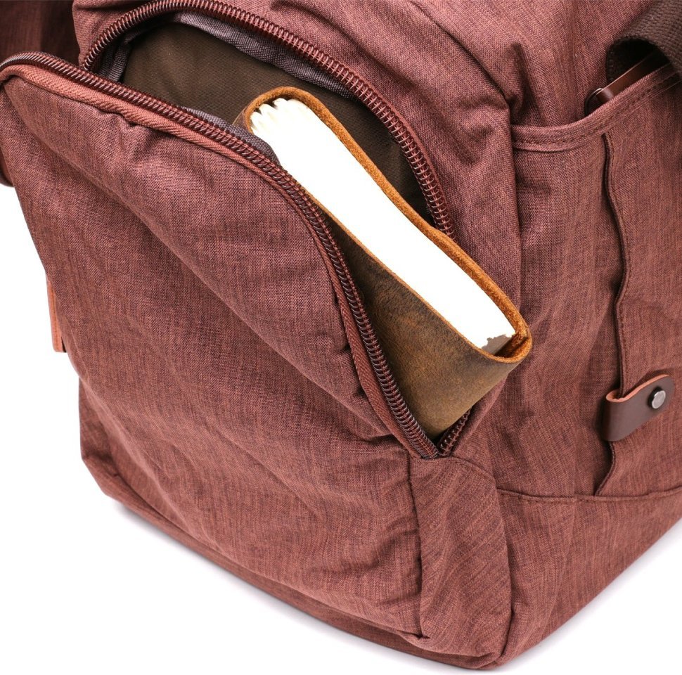 Малиновая дорожная сумка из прочного текстиля Vintage (20138)