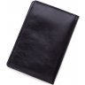 Черная обложка для автодокументов из натуральной кожи с рисунком ST Leather (17605) - 3