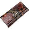 Разноцветный женский кошелек из натуральной фактурной кожи под змею KARYA (2421008) - 1