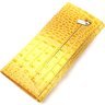 Яскравий жовтий жіночий гаманець із натуральної шкіри з фактурою під крокодила KARYA (2421108) - 2