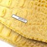 Яскравий жовтий жіночий гаманець із натуральної шкіри з фактурою під крокодила KARYA (2421108) - 3
