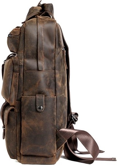 Большой рюкзак из коричневой кожи винтажного стиля Tiding Bag (21246)
