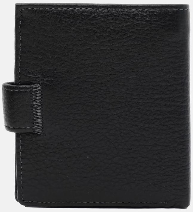 Вертикальне чоловіче портмоне з якісної натуральної шкіри чорного кольору Ricco Grande 65422