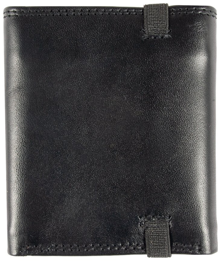 Мужское портмоне из натуральной гладкой кожи на резинке Ashwood 1265 VT черного цвета 95422 modnotak фото №2