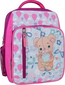 Шкільний рюкзак для дівчаток із текстилю малинового кольору Bagland 55522