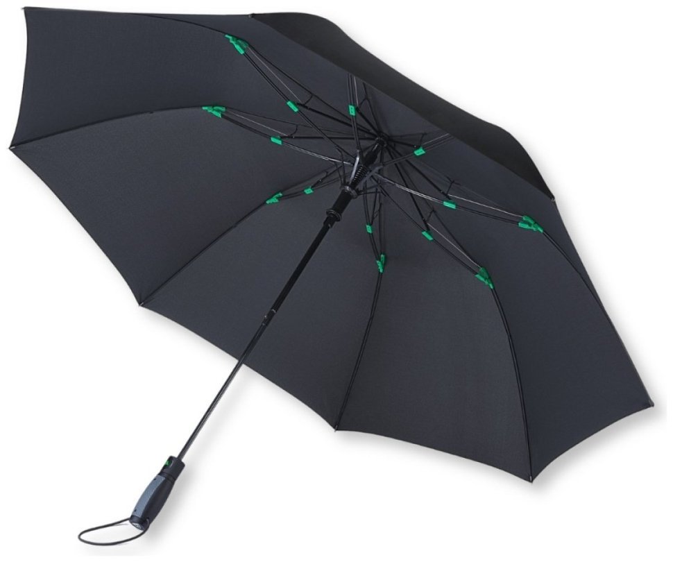 Мужской складной зонт Fulton Vortex G941 Black (автомат, однотонный черный) 95522 modnotak фото №1