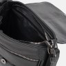 Мужская наплечная сумка из гладкой кожи черного цвета с клапаном Ricco Grande (56022) - 5