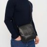 Мужская наплечная сумка из гладкой кожи черного цвета с клапаном Ricco Grande (56022) - 6