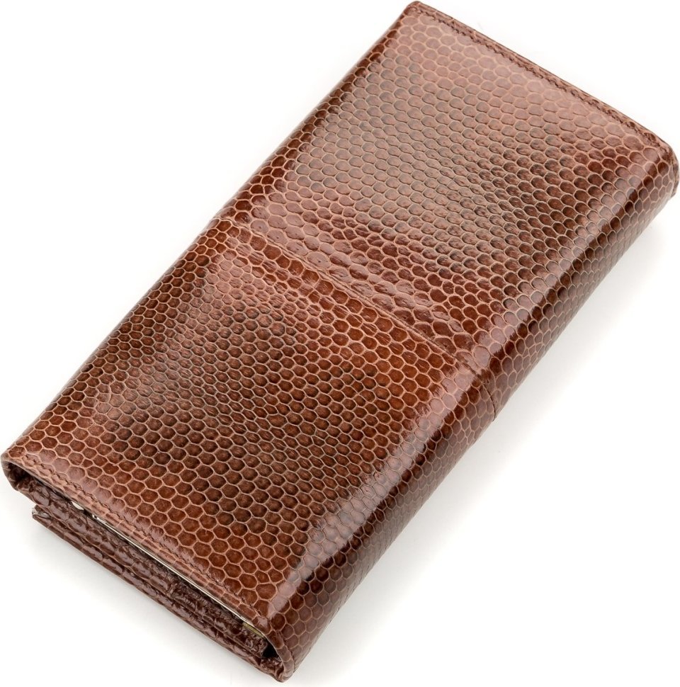 Жіночий гаманець коричневого кольору зі шкіри морської змії SNAKE LEATHER (024-18155)