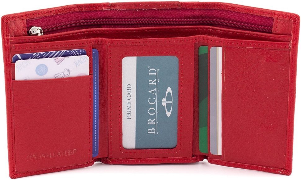 Женский кошелек небольшого размера из натуральной кожи красного цвета ST Leather 1767222