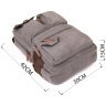 Сірий рюкзак з якісного текстилю з безліччю кишень Vintage (20618) - 11