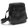 Компактная мужская сумка-планшет из натуральной кожи черного цвета на два отдела Tiding Bag 77522 - 1