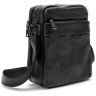 Компактна чоловіча сумка-планшет із натуральної шкіри чорного кольору на два відділи Tiding Bag 77522 - 3
