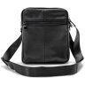 Компактная мужская сумка-планшет из натуральной кожи черного цвета на два отдела Tiding Bag 77522 - 4