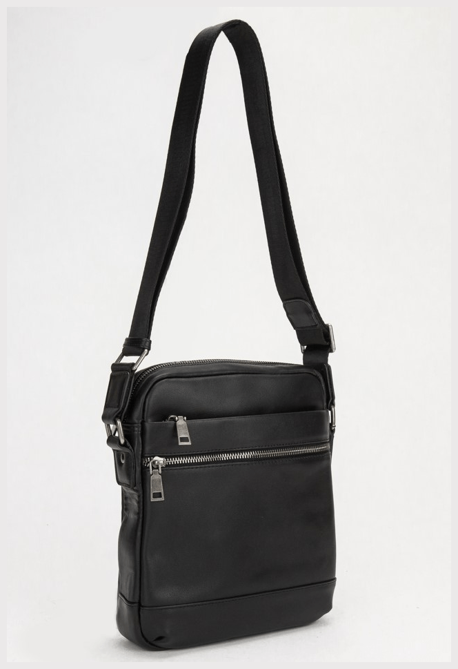 Чоловіча сумка-планшет із натуральної шкіри гладкого типу на блискавці Tiding Bag 77622