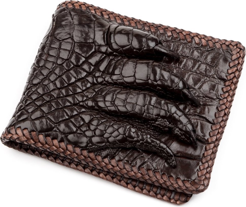 Оригінальна портмоне невеликого розміру з натуральної шкіри крокодила CROCODILE LEATHER (024-18229)