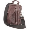 Мужская кожаная сумка-барсетка маленького размера в коричневом цвете SHVIGEL 2400874 - 3