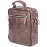 Чоловіча шкіряна сумка-барсетка маленького розміру в коричневому кольорі SHVIGEL 2400874 - 4