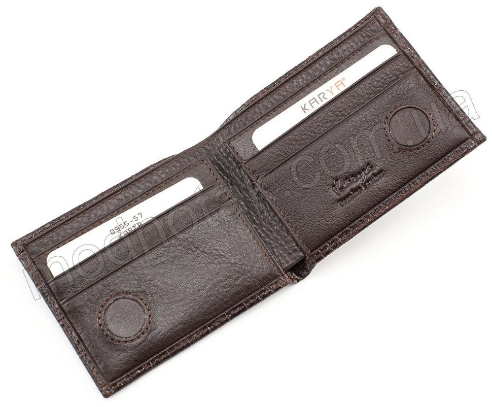 Коричневий маленький гаманець під крокодила KARYA (0955-57)
