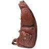 Большая мужская слинг-сумка из кожи с вместительными карманами Vintage 98122 коричневогго цвета фото №1 Большая мужская слинг-сумка из кожи с вместительными карманами Vintage 98122 коричневогго цвета modnotak фото - 1
