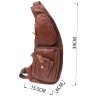 Большая мужская слинг-сумка из кожи с вместительными карманами Vintage 98122 коричневогго цвета фото №3 Большая мужская слинг-сумка из кожи с вместительными карманами Vintage 98122 коричневогго цвета modnotak фото - 3